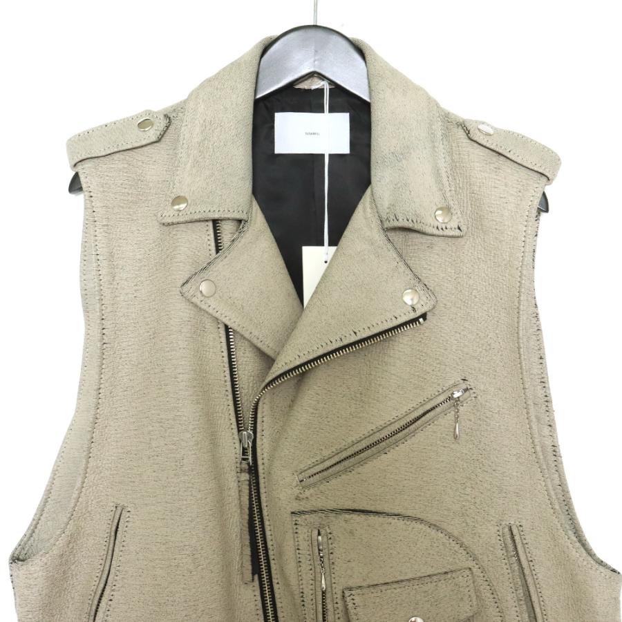 SUGARHILL Gill Leather Rider's Vest サイズ1 ホワイト 23SSLA02