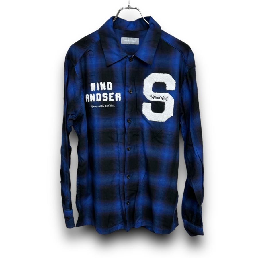 WIND AND SEA BEYOUTH-S-Plaid Shirt ロゴチェック長袖シャツ Sサイズ 