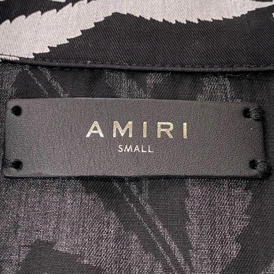 AMIRI Leaf Tencel SS Shirt Sサイズ ブラック ホワイト 150712