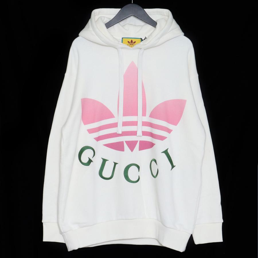 未使用 GUCCI × ADIDAS コットンフード付きスウェットシャツ Sサイズ