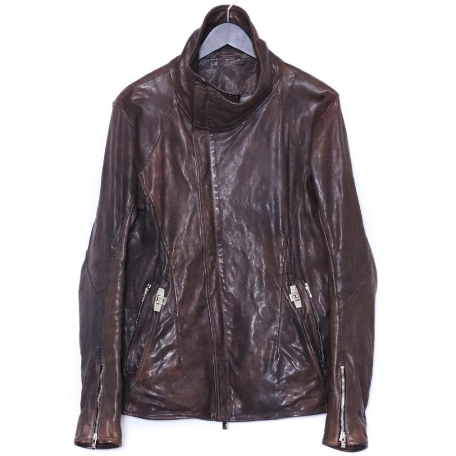 未使用 INCARNATION Horse Leather Hi-neck Darts Shoulder Blouson S