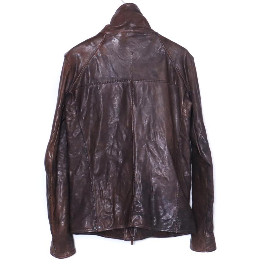 未使用 INCARNATION Horse Leather Hi-neck Darts Shoulder Blouson S