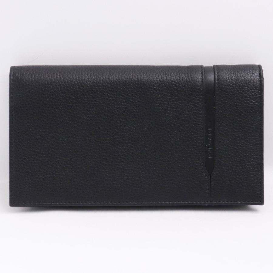 BVLGARI 二つ折り長財布 オクト ブラック 36966 ブルガリ 型押しロゴ  