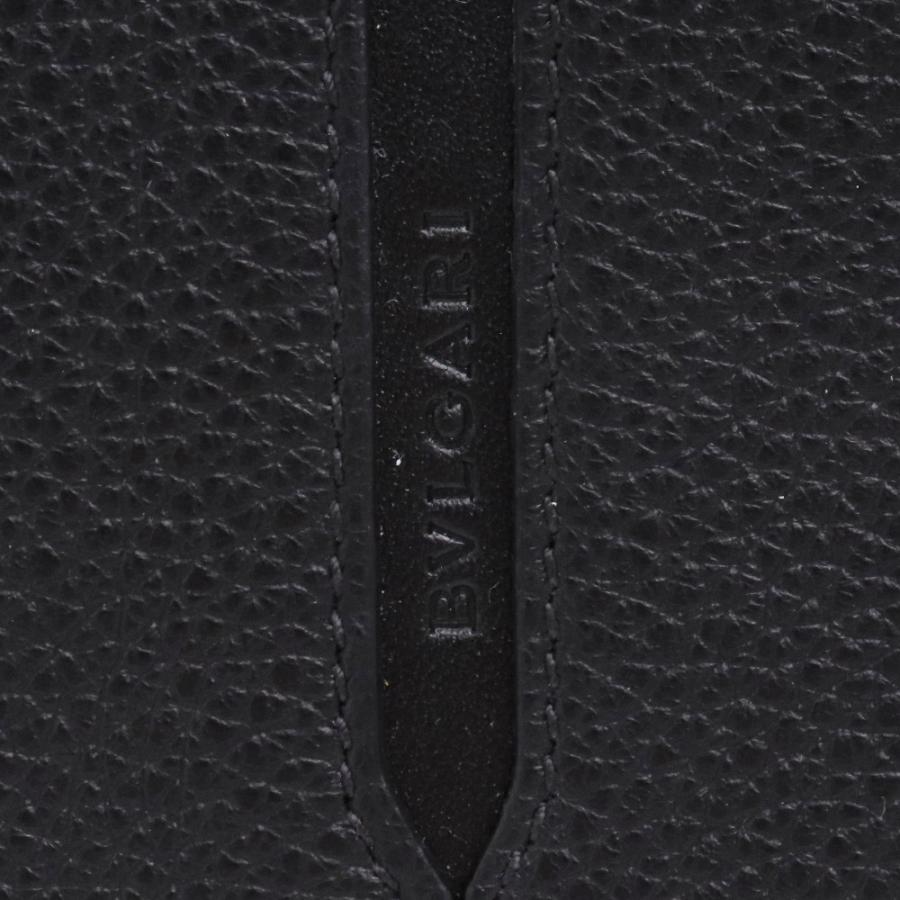BVLGARI 二つ折り長財布 オクト ブラック 36966 ブルガリ 型押しロゴ