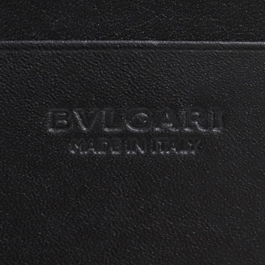 BVLGARI 二つ折り長財布 オクト ブラック 36966 ブルガリ 型押しロゴ