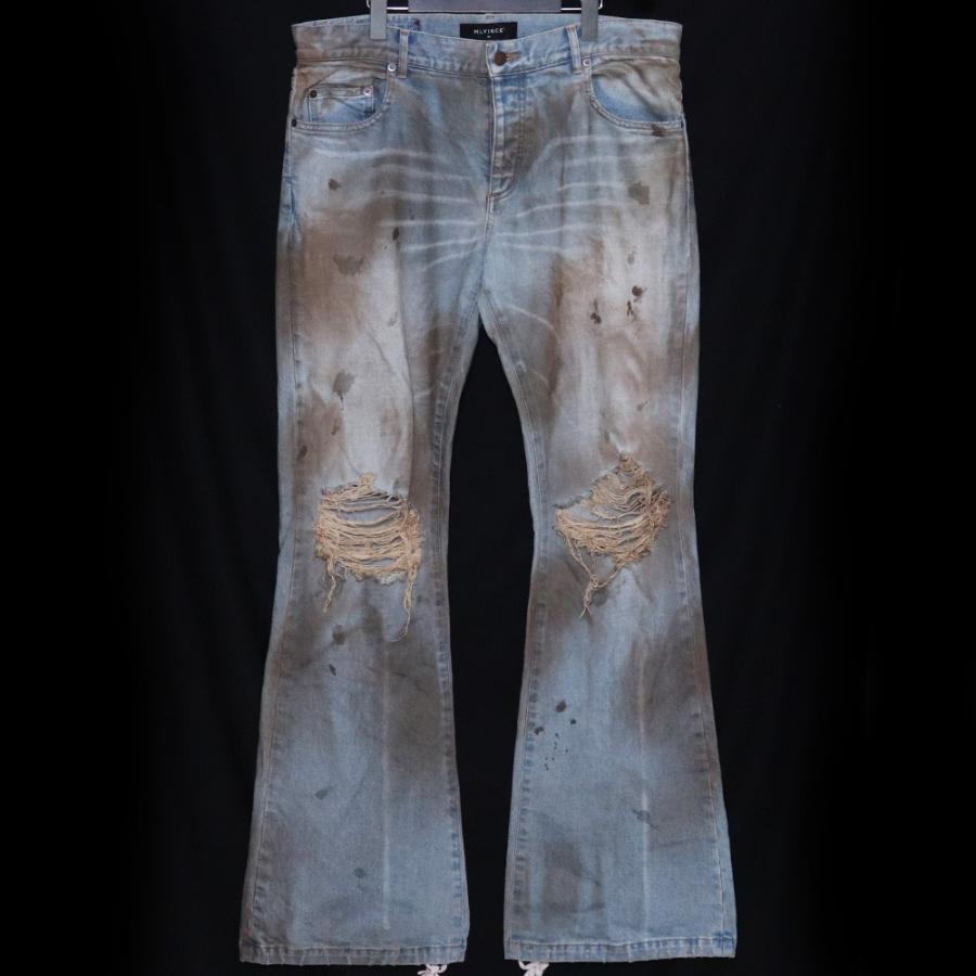 MLVINCE distressed flare jeans サイズ34 インディゴ メルヴィンス