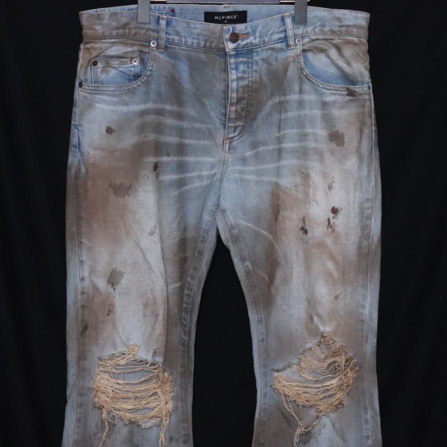 MLVINCE distressed flare jeans サイズ34 インディゴ メルヴィンス