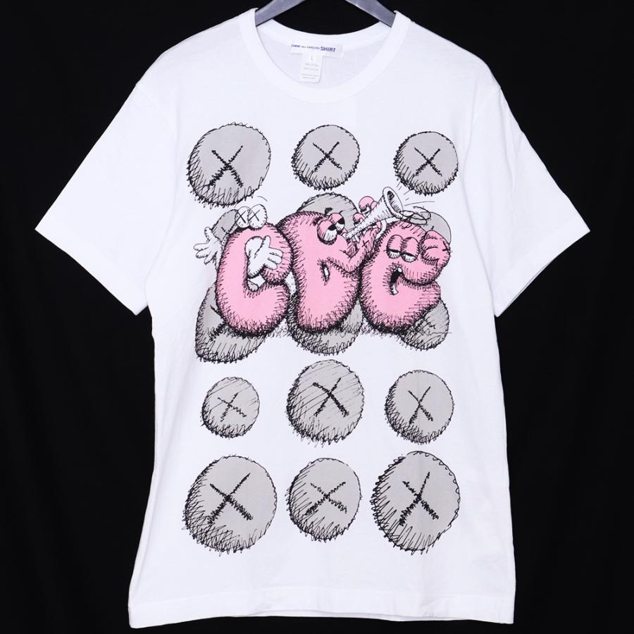 COMME des GARCONS SHIRT × KAWS CDGT-Shirt Print2 Lサイズ ホワイト
