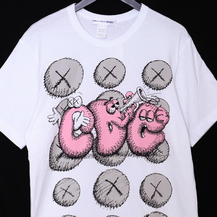 COMME des GARCONS SHIRT × KAWS CDGT-Shirt Print2 Lサイズ ホワイト