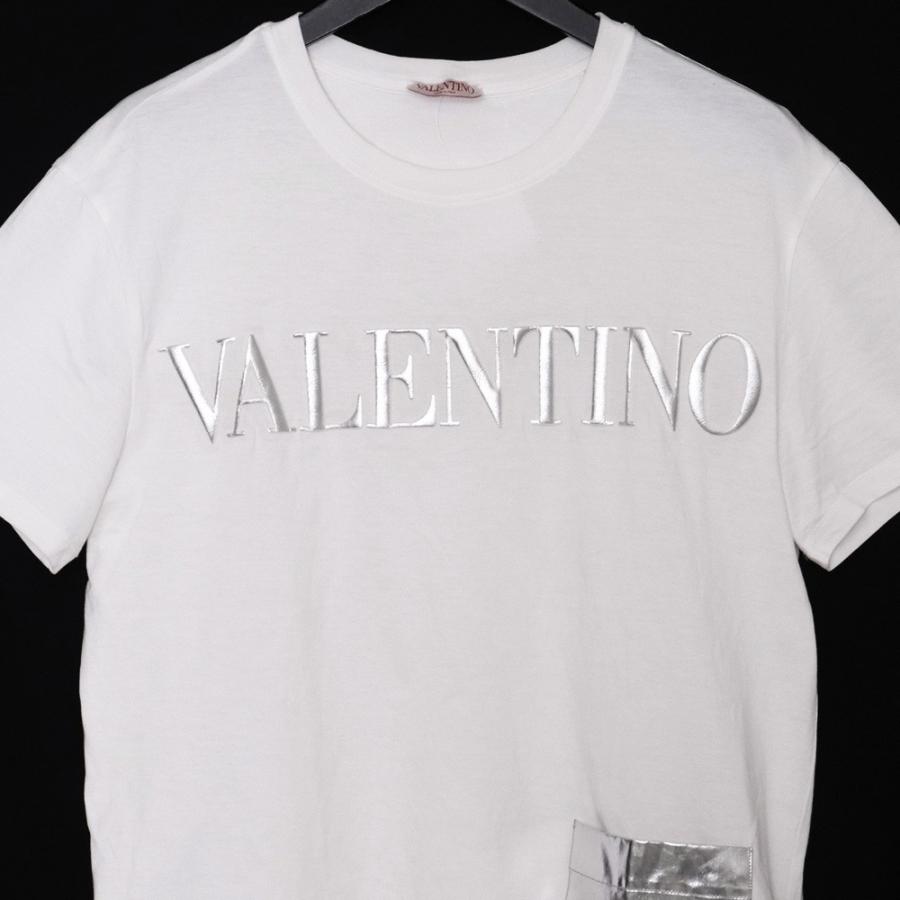 VALENTINO EMBOSSEDラミネートポケットTシャツ Mサイズ ホワイト