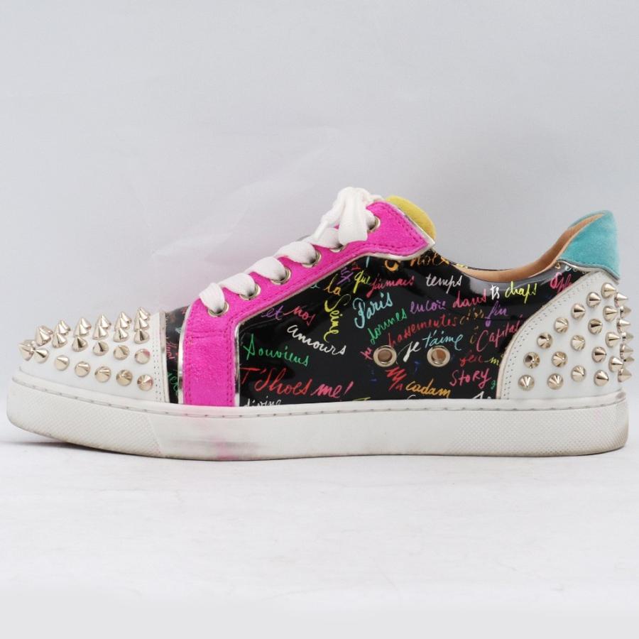CHRISTIAN LOUBOUTIN パテントスタッズローカットスニーカー サイズ37 