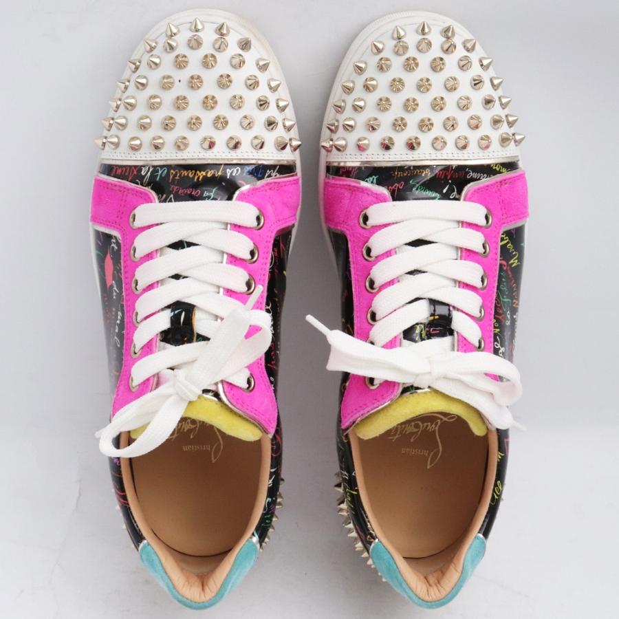 CHRISTIAN LOUBOUTIN パテントスタッズローカットスニーカー サイズ37 