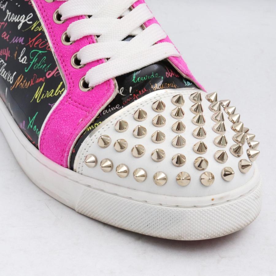 CHRISTIAN LOUBOUTIN パテントスタッズローカットスニーカー サイズ37 