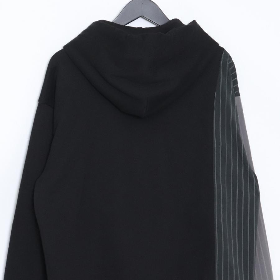 FENG CHEN WANG Ripped Patchwork Hoodie Sサイズ ブラック FMS15HD04 