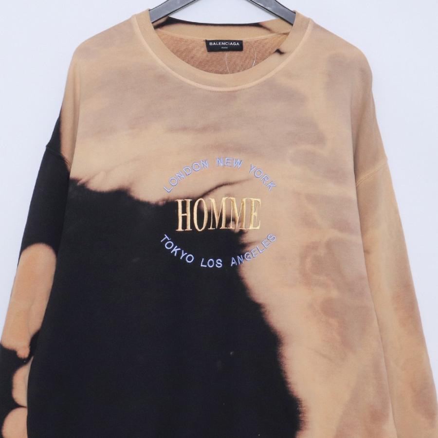 BALENCIAGA ブリーチ加工HOMME刺繍オーバーサイズスウェット