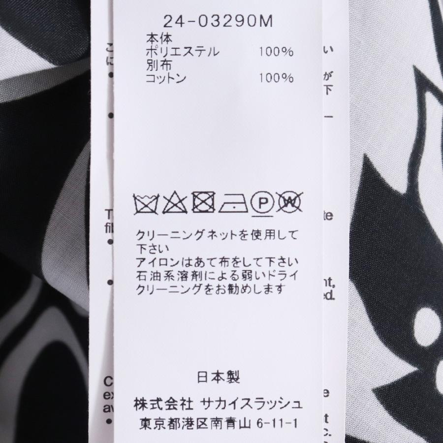 SACAI Floral Print Shirt サイズ2 ブラック 24-03290M サカイ