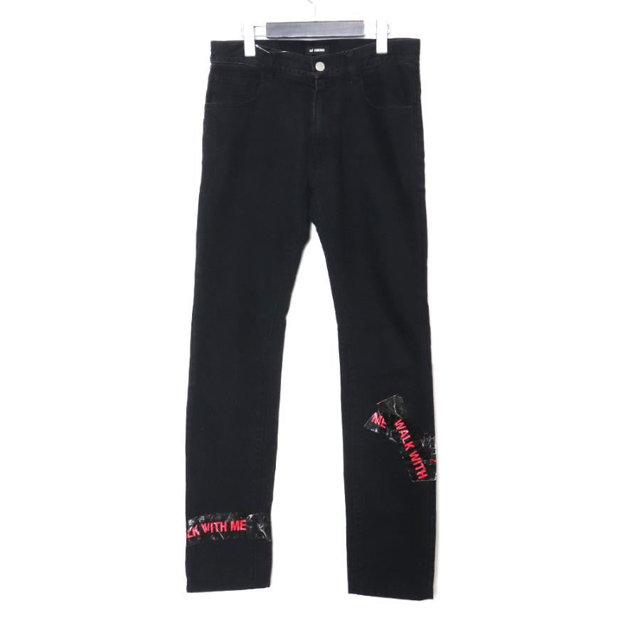 RAF SIMONS レギュラーフィットパッチデニムパンツ サイズ28 ブラック