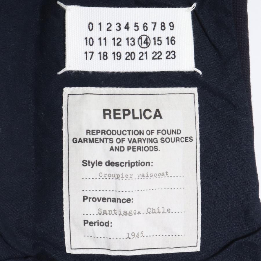 MAISON MARGIELA REPLICA 3B ジレ サイズ44 ネイビー 30FB029 メゾン 