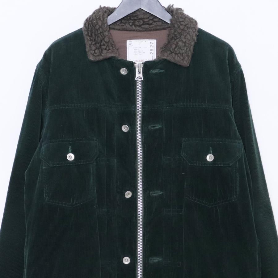 SACAI CORDUROY ZIP BLOUSON サイズ2 グリーン 21-02627M サカイ