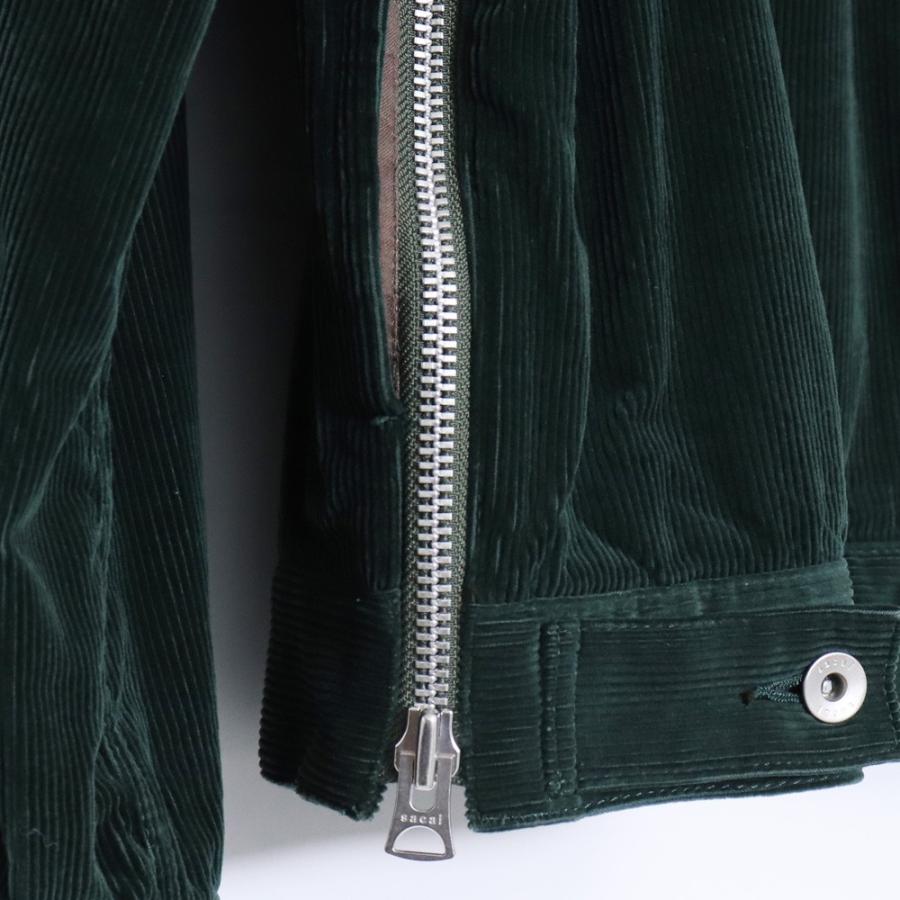 SACAI CORDUROY ZIP BLOUSON サイズ2 グリーン 21-02627M サカイ