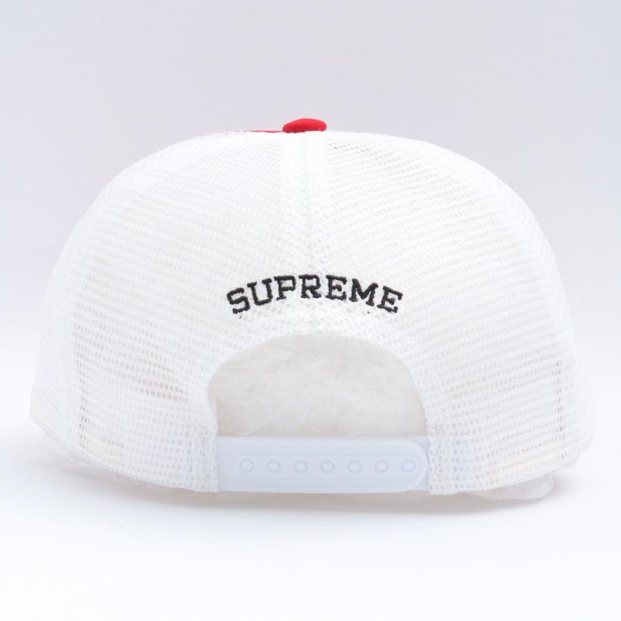 SUPREME Mess mesh Back 5-panel ホワイト・レッド シュプリーム メス 