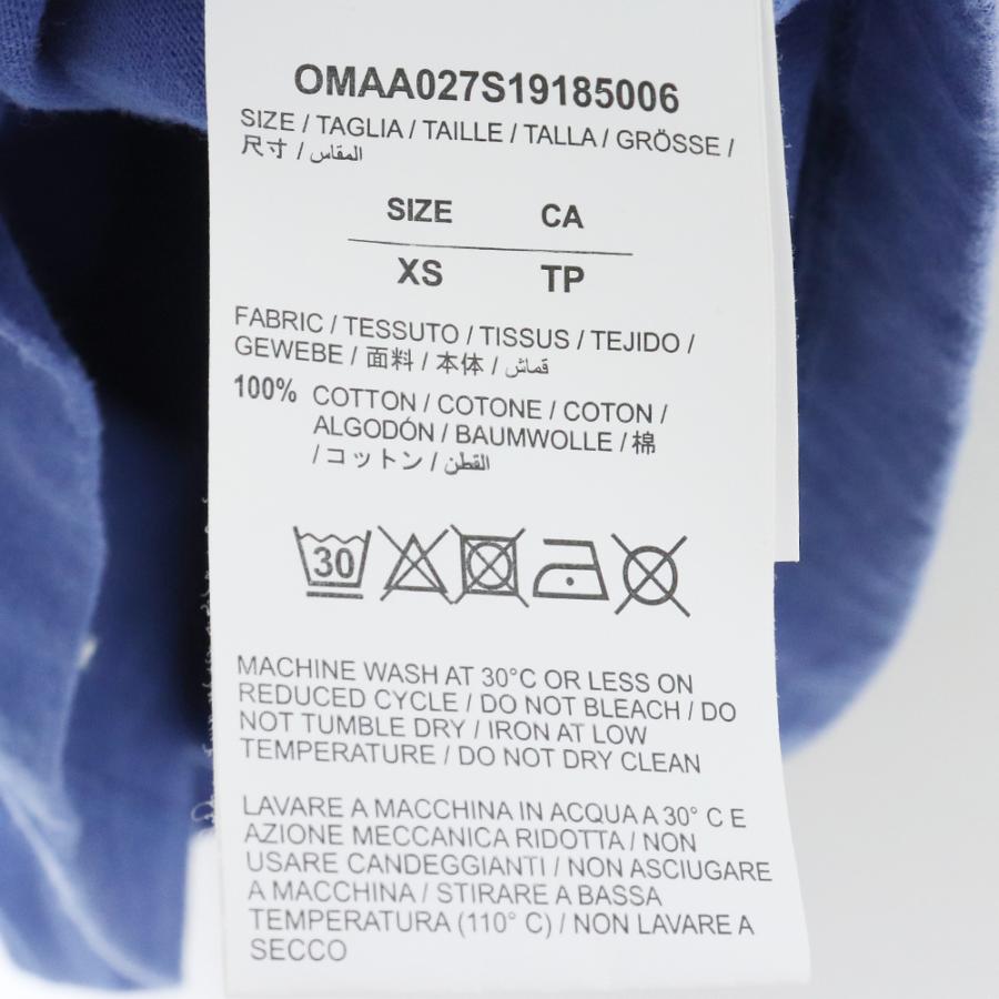 OFF-WHITE スプリットロゴプリントTシャツ XSサイズ ブルー