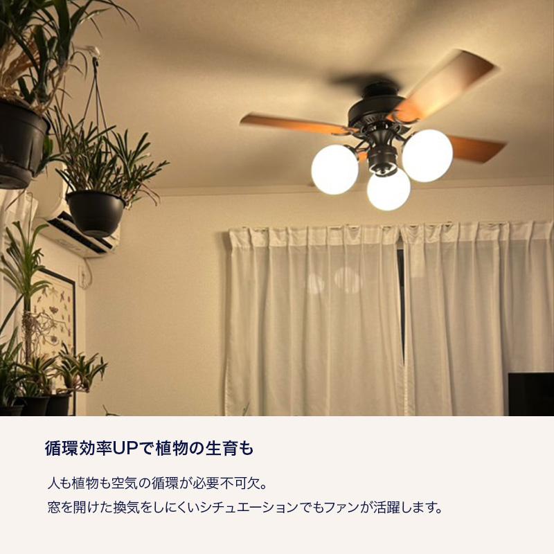 gram eight シーリングファンライト led 電球付 リモコン付 木目 左右
