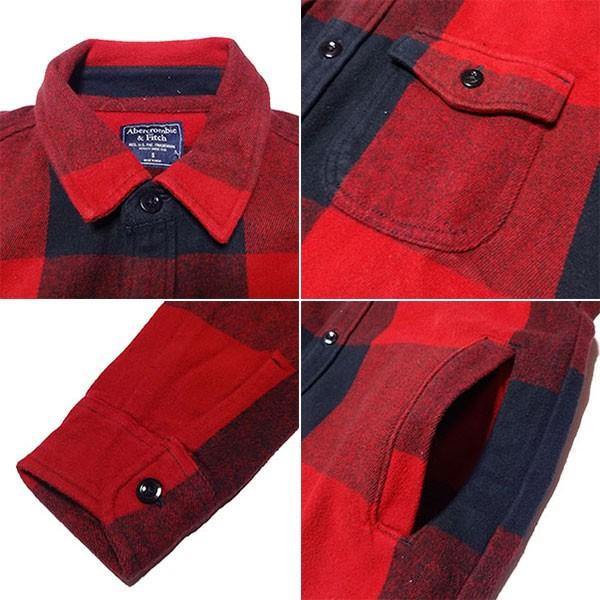新品 Abercrombie & Fitch SHIRT JACKET アバクロンビー＆フィッチ シャツ ジャケット チェック レッド フランネル 正規品 (K1219AFT0001