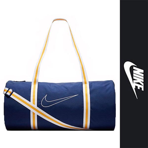 新品 NIKE DUFFEL BAG ナイキ ヘリテージ ダッフルバッグ ボストンバッグ ネイビー イエロー ホワイト スウッシュ メンズ
