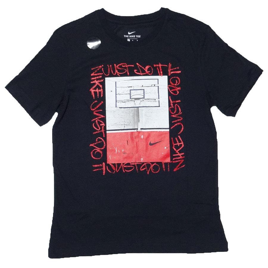 新品 NIKE S/S T-SHIRT ナイキ 半袖 Tシャツ ブラック コットン スウッシュ バスケットボール フープ スポーツ M 正規品｜gramercy｜02