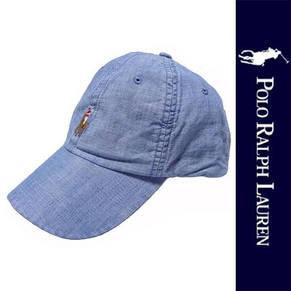 【タグ付 未使用】ポロゴルフ シャンブレー キャップ ラルフローレン 帽子 水色 POLO RALPH LAUREN（ポロ・ラルフローレン） 新品 POLO RALPH LAUREN