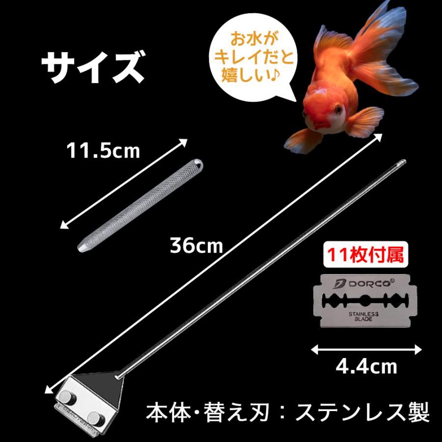 コケ取り スクレーパー プロレイザー 46cm 替え刃11枚付 アクアリウム