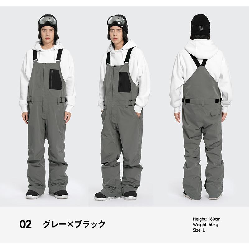 新品未使用　ビブパンツ スノーボードスノボ　グレー ACTLEIS（アクレイス） スノーボードウェア スキーウェア パンツ
