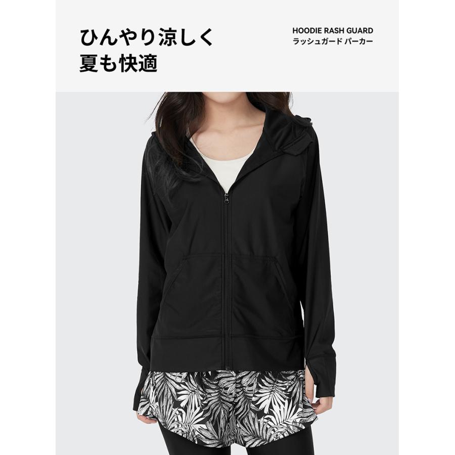 水着 レディース ラッシュガード 上下 セット 上下セット 体型カバー セパレート タンキニ 長袖 5点セット フード付き パーカー uvカットパーカー レギンス uvの画像