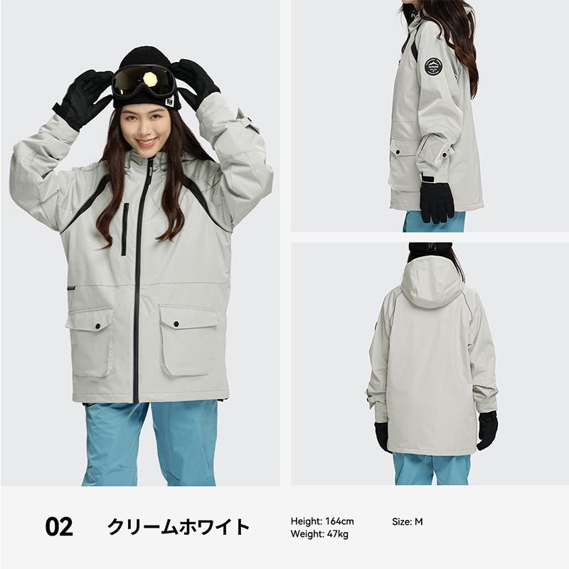 スノーボード　スキーウェア　ジャケット　レディース　白　ホワイト ACTLEIS スキーウェア スノーボードウェア ジャケット