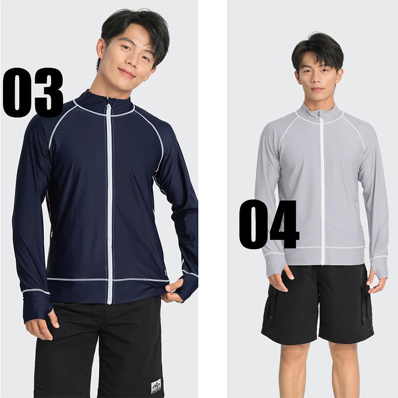 LEISURE SPORT ファスナー付 ポケット ラッシュガード メンズ