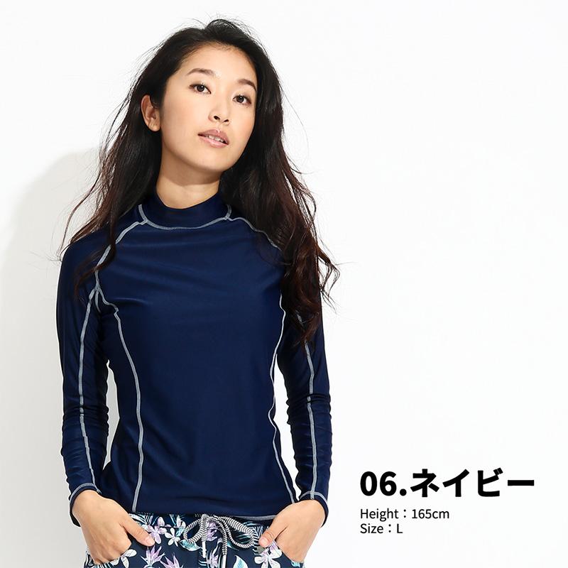 ラッシュガード レディース 長袖 シャツ tシャツ 水着 大きいサイズ uvカット uv upf50+ 紫外線対策 日焼け予防 体型カバー プール 海 海水浴 サーフィン｜grandan｜21