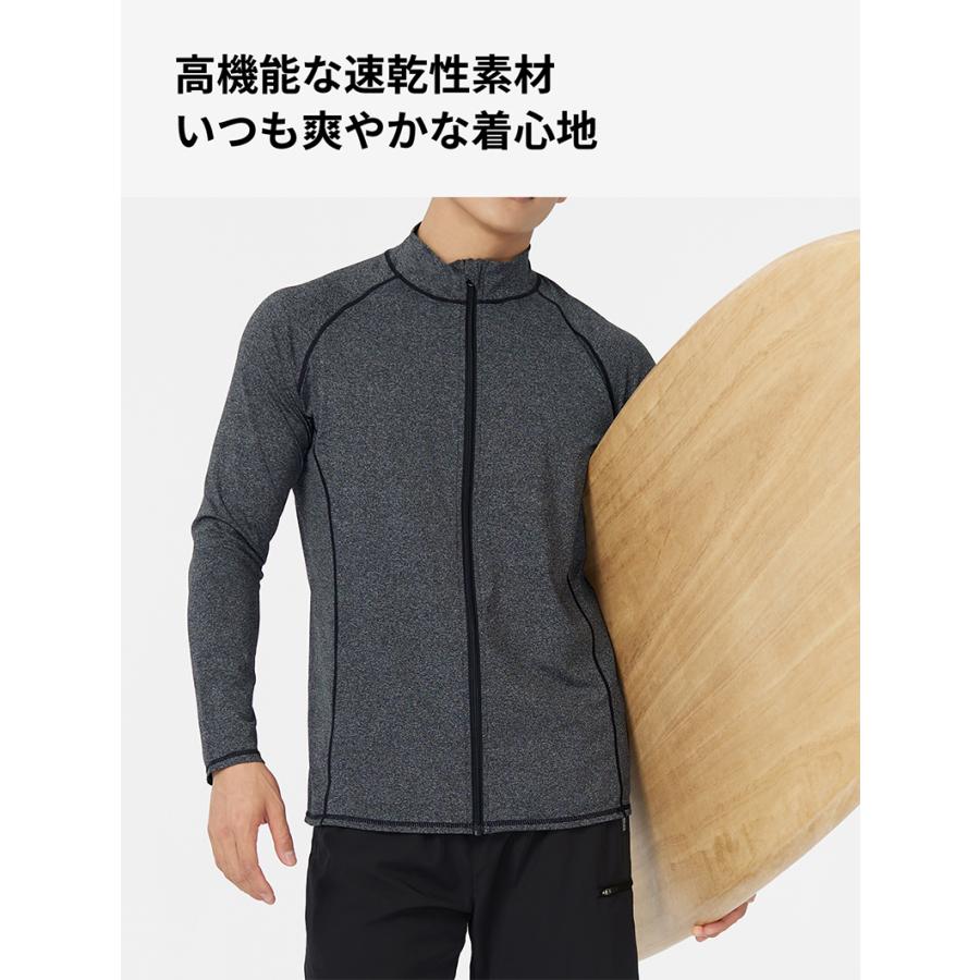 ACTLEIS（アクレイス） ラッシュガード メンズ 長袖 フードなし フード