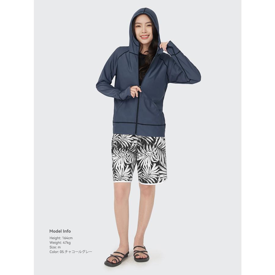 ACTLEIS ラッシュガード レディース 長袖 パーカー uvパーカー