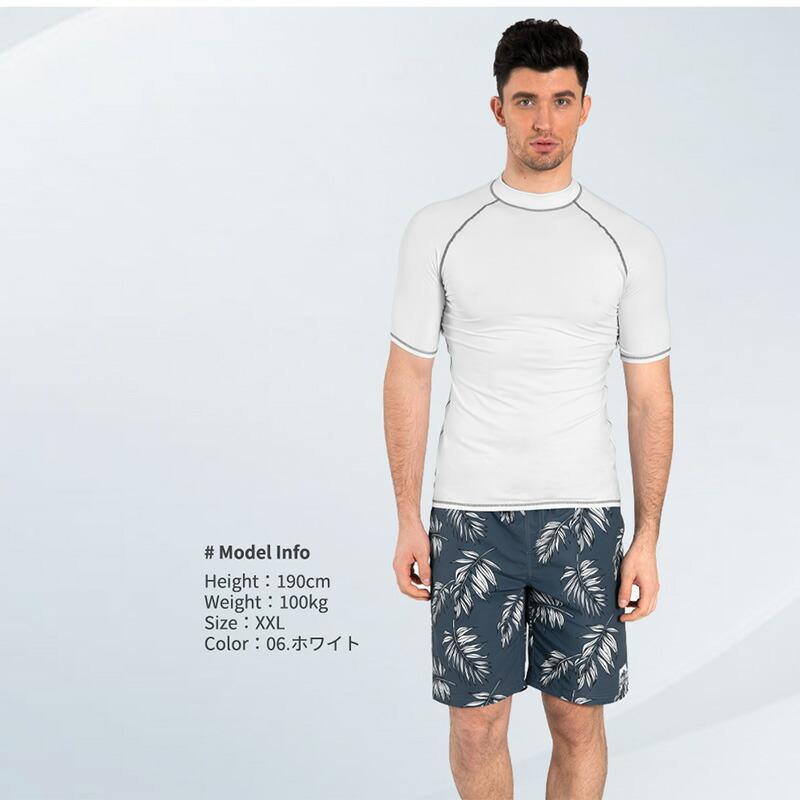 ラッシュガード メンズ 半袖 シャツ tシャツ 水着 大きいサイズ uvカット uv upf50+ 紫外線対策 日焼け予防 体型カバー プール 海 海水浴 サウナ サーフィン｜grandan｜11