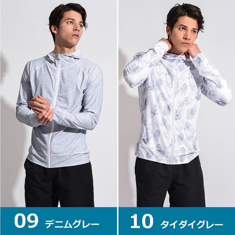 LEISURE SPORT ファスナー付 ポケット ラッシュガード メンズ 長袖