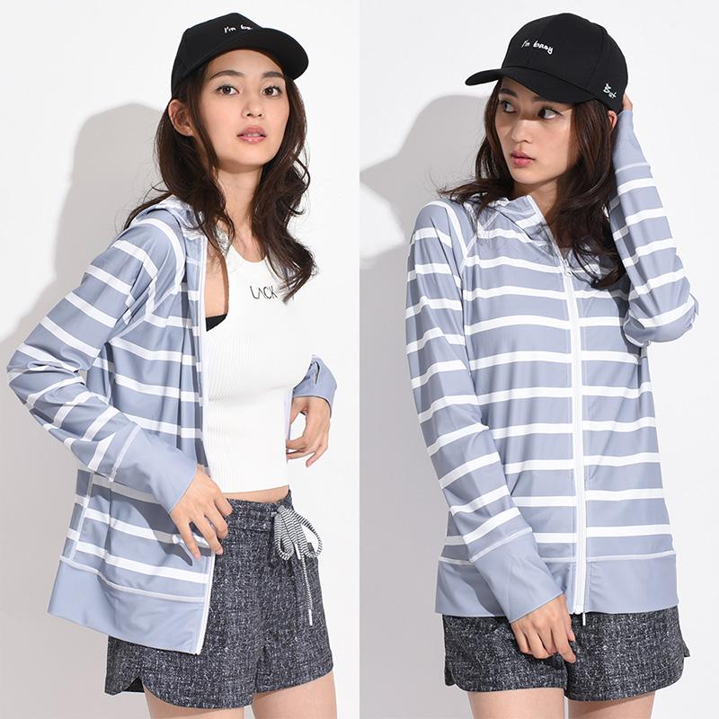 ラッシュガード レディース ファスナーポケット付き 水着 パーカー 女性 ラッシュパーカー フード 長袖 UPF50+ UVカット|grandan|15