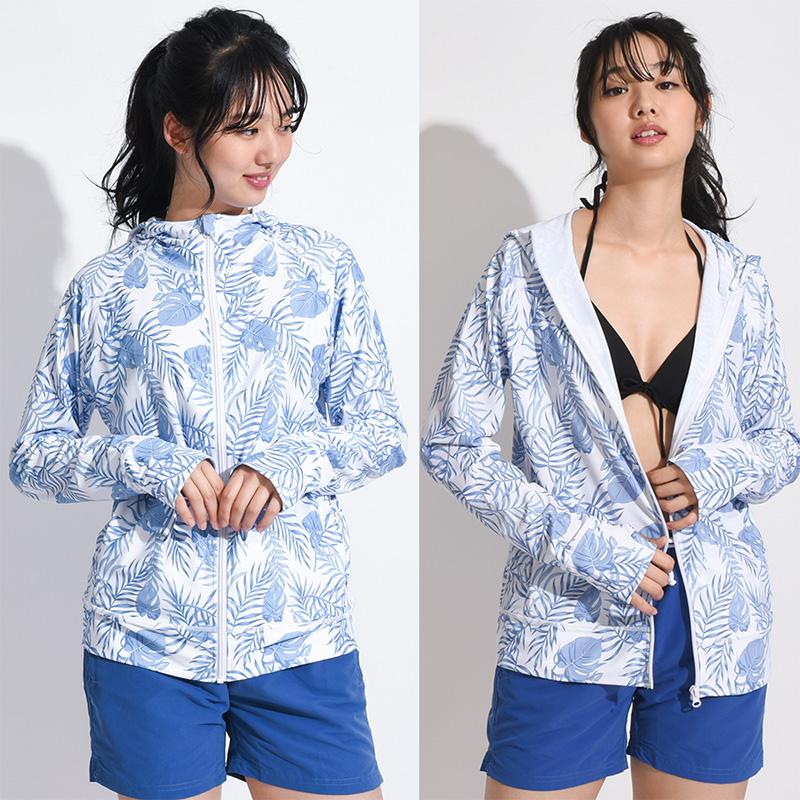 ラッシュガード レディース ファスナーポケット付き 水着 パーカー 女性 ラッシュパーカー フード 長袖 UPF50+ UVカット|grandan|17