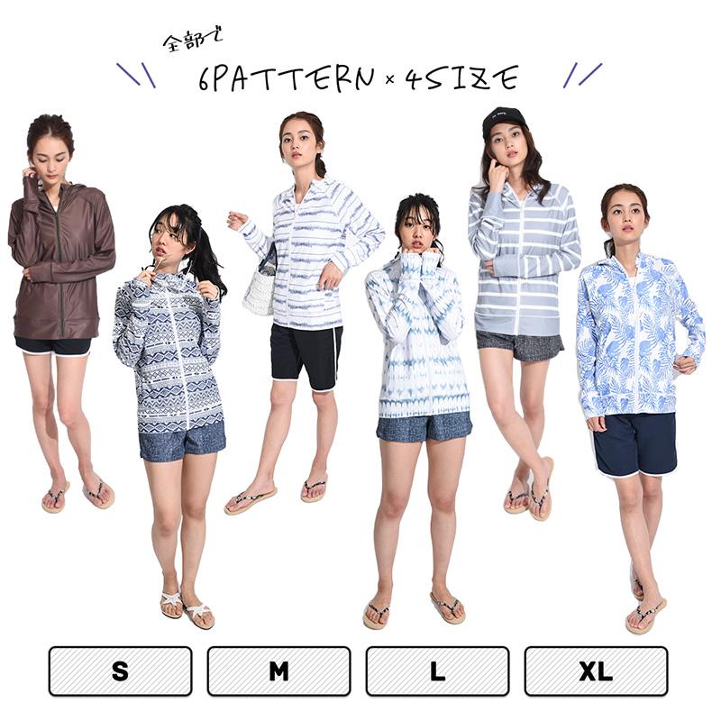 ラッシュガード レディース ファスナーポケット付き 水着 パーカー 女性 ラッシュパーカー フード 長袖 UPF50+ UVカット|grandan|03