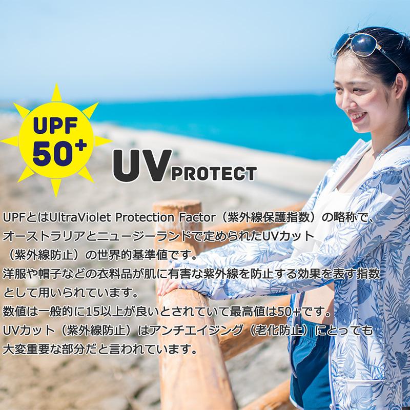 ラッシュガード レディース ファスナーポケット付き 水着 パーカー 女性 ラッシュパーカー フード 長袖 UPF50+ UVカット|grandan|04