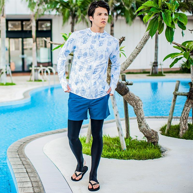 LEISURE SPORT ラッシュガード メンズ トレンカ レギンス 水着 大きい