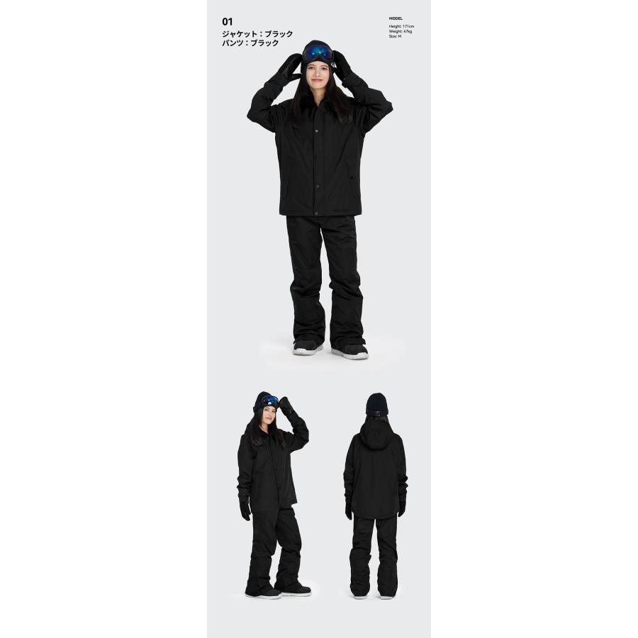 スノーボードウェアセット ブラック×ブラウン　XS 女性にも　スキーウェア LEISURE SPORT スキーウェア スノーボードウェア レディース 上下