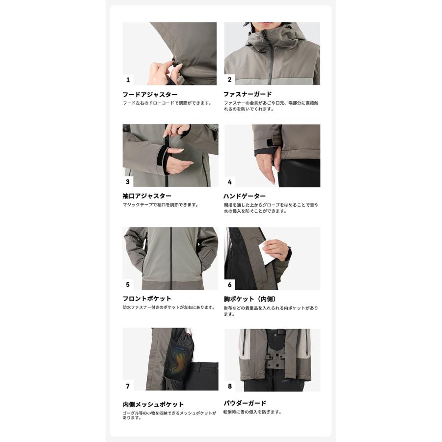 JEWEL スノボ スキー ウェア ストライプ 黒 ゴーグル 3点セット LEISURE SPORT スノーボードウェア スキーウェア レディース