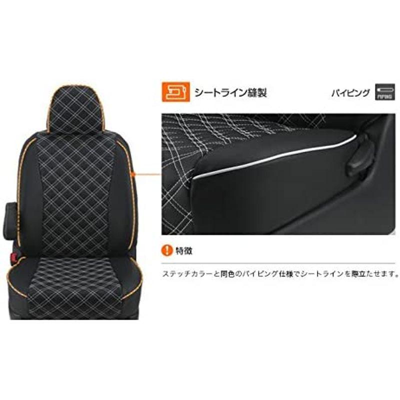 クラッツィオ シートカバー エブリイバン ブラウン×アイボリーステッチ
