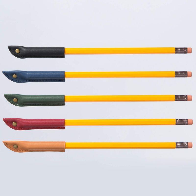 新工精機 鉛筆キャップ 革 5色セット HE-200-SET 筆記用具